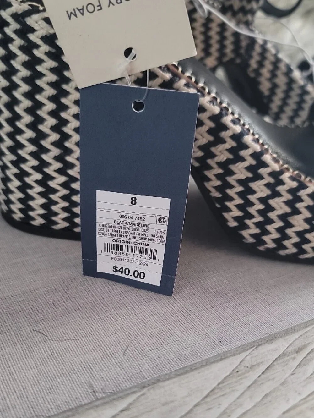 Universal Thread-Target Brand Woven Platform Sandals - Black & Cream